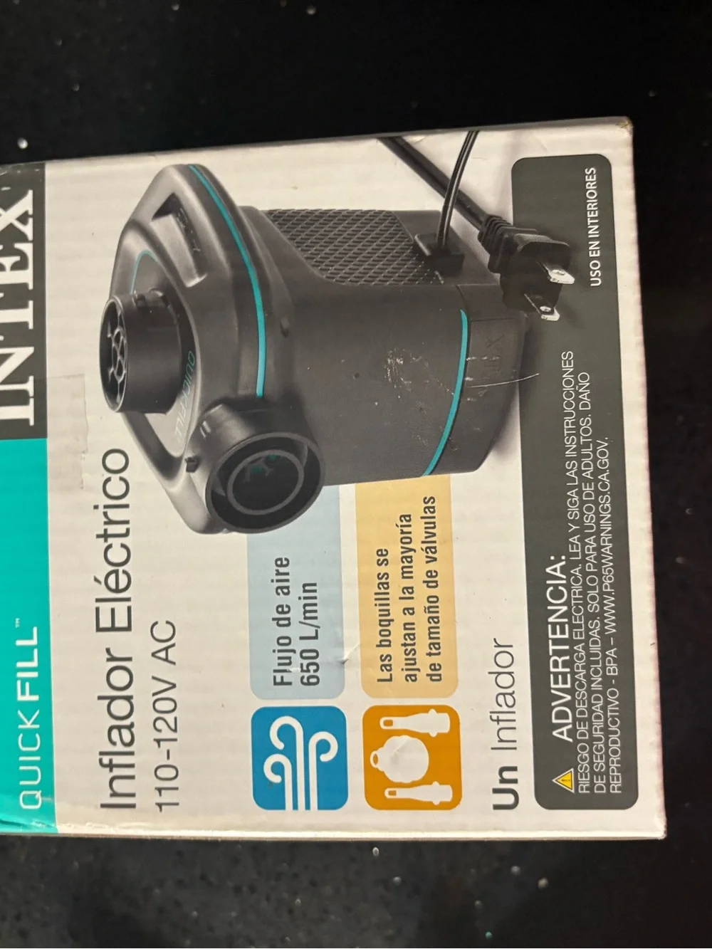 Electric Air Inflator Pump - Black/Turquoise